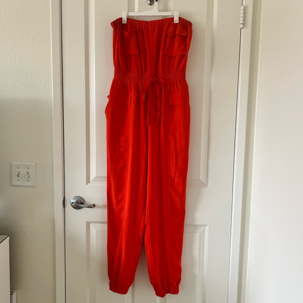 Orange Strapless Jumpsuit 🧡